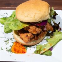 Jammin' Fried Fish Sandwich · Golden Fried Whitening Fish between a brioche bun with your choice of mayo, cheese, burger s...