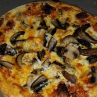 Tuscan Pizza · A Duet of Portobello and Champignon Mushrooms with Mozzarella and a Drizzle of Truffle Oil.