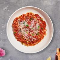 All The Angel Hair Pasta  · Angel hair pasta tossed with olive oil, fresh garlic, roma tomato sauce, and basil with melt...