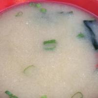 Miso Soup · Tofu, seaweed and scallion in soybean bonito broth.
