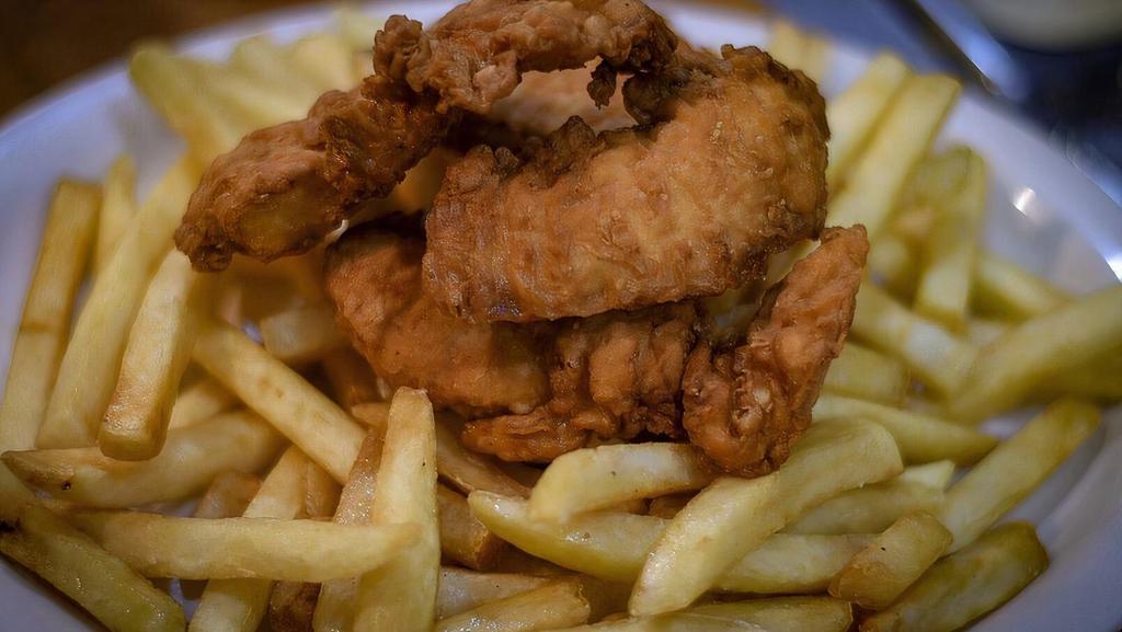 Chicken Fingers · Served with french fries.