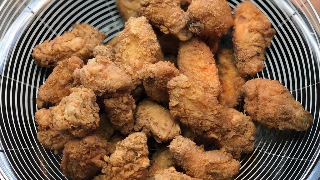 Bone-Out  Wings (24) · Breaded tender all-white meat chicken, deep-fried to perfection and tossed in your choice of sauce.