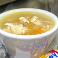 Chicken Noodle Soup · Bowl of chicken noodle soup.