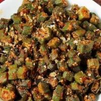 Bhindi Pepper Fry · Bhindi (Oakra) fried with pepper and special spices.