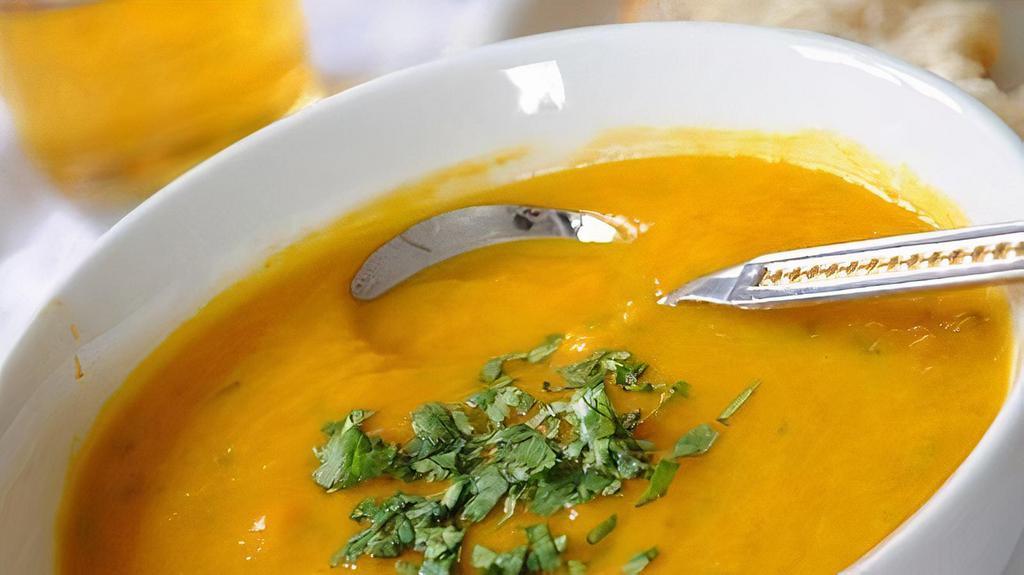 Lentil Soup · Dal flavored with Indian spices.