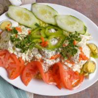 Chicken Salad Platter · With sliced egg.