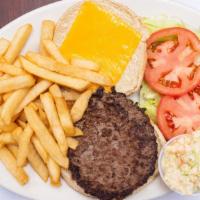 Cheeseburger · Choice of American, Swiss, mozzarella, pepper Jack, or cheddar.