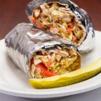 Tuna And Chicken Salad Wrap · Served with lettuce and tomato.