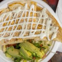 Quesadilla (Choice Of 1 Meat) · Flour tortilla, with your choice of meat, mozzarella cheese, lettuce, tomatoes, onion, cilan...