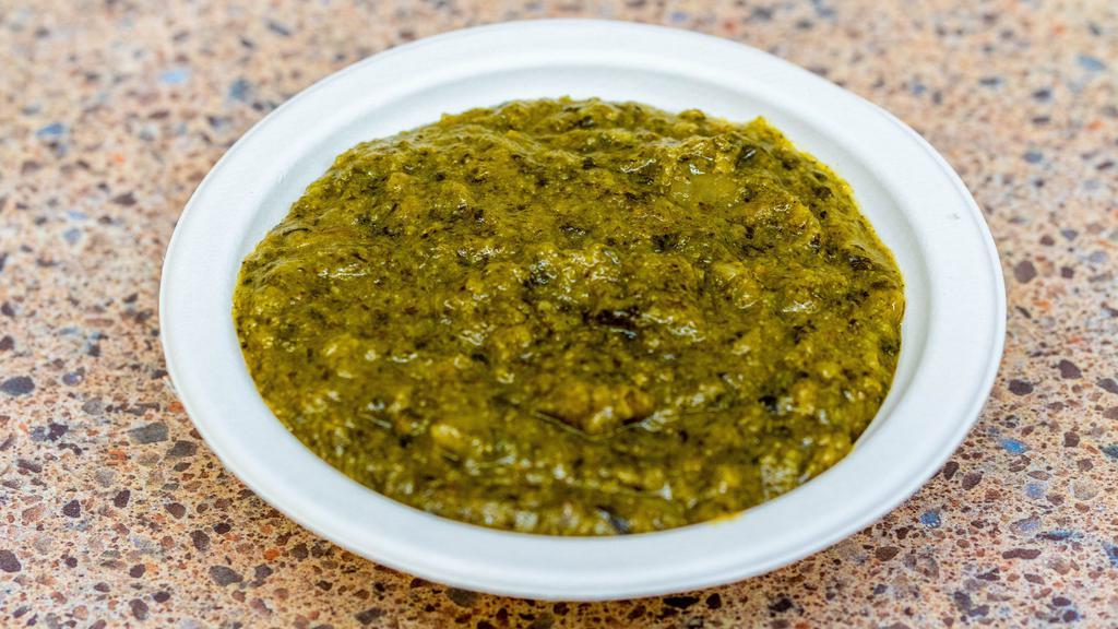 Sarson Ka Saag · A typical indian flavor full puree of mustard greens, spinach, broccoli with fresh ginger, garlic and light spices.