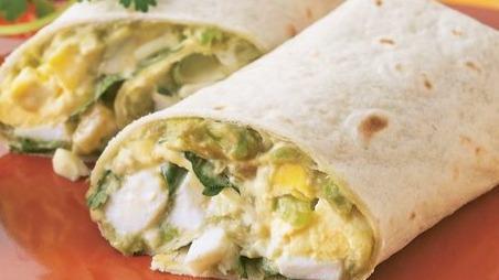 Egg Salad Wrap · Low-fat egg salad with lettuce and tomatoes with choice of plain, whole-wheat, sun-dried tomato, or spinach wrap.