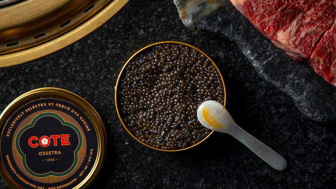 Regiis Ova Royal Hybrid Caviar(125G Tin) · The finest Regiis Ova Royal Hybrid  Caviar for your to schmear on, heck, whatever you want! Full pearls with a rich and nutty flavor profile. Highly recommended atop our Fried Chicken or perfectly grilled steak. Arrives as a full tin 125g (4.4oz), packed with ice.