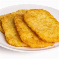 Hash Browns (2 Pieces) · Golden, crispy, browned, shredded potatoes.