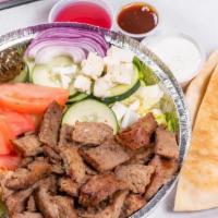 Gyro Over Greek Salad
 · Served with pita bread and dressing.