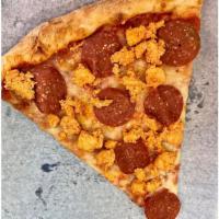 Buffalo Chicken & Beef Pepperoni Slice · Halal.