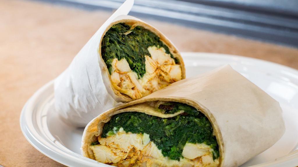 Popeye Wrap · Grilled chicken, sauteed spinach and low-fat mozzarella.