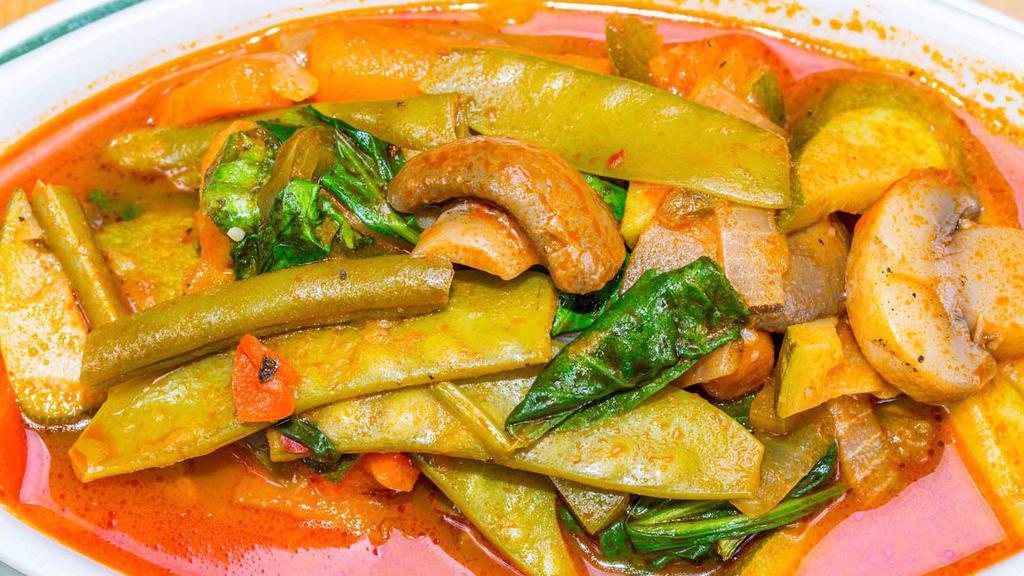 Vegetable Casserole · Slow-cooked seasonal vegetable served with rice.
