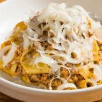 Tagliatelle · Bolognese Bianco (Chicken, Veal, Pork) and Parmigiano
