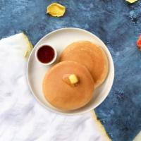 Peter'S Pancakes · Fluffy pancakes cooked with care and love served with butter and maple syrup. Three pieces.