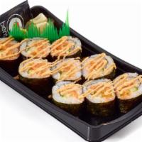 Spicy Salmon Roll · 380 calories. Spicy salmon roll with cucumber.