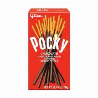 Chocolate Pocky · 340 calories. Chocolate cream covered biscuit sticks.