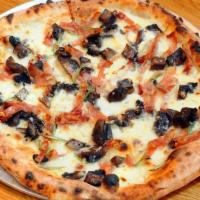Brontese Pizza · Pistachio pesto, mozzarella, mortadella