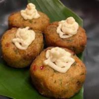 Colonial Crab Cake · Our Original Bite Sized Crab Cake is Made from Blue Crab, Dill Leaves, Eggs, Mustard, Srirac...