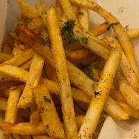 Spicy Lemongrass Fries · Shoestring Fries Tossed in Lemongrass, Salt and Pepper, Cilantro, and House Special Chili Sa...