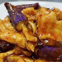 Sliced Chicken With Eggplant · Spicy.