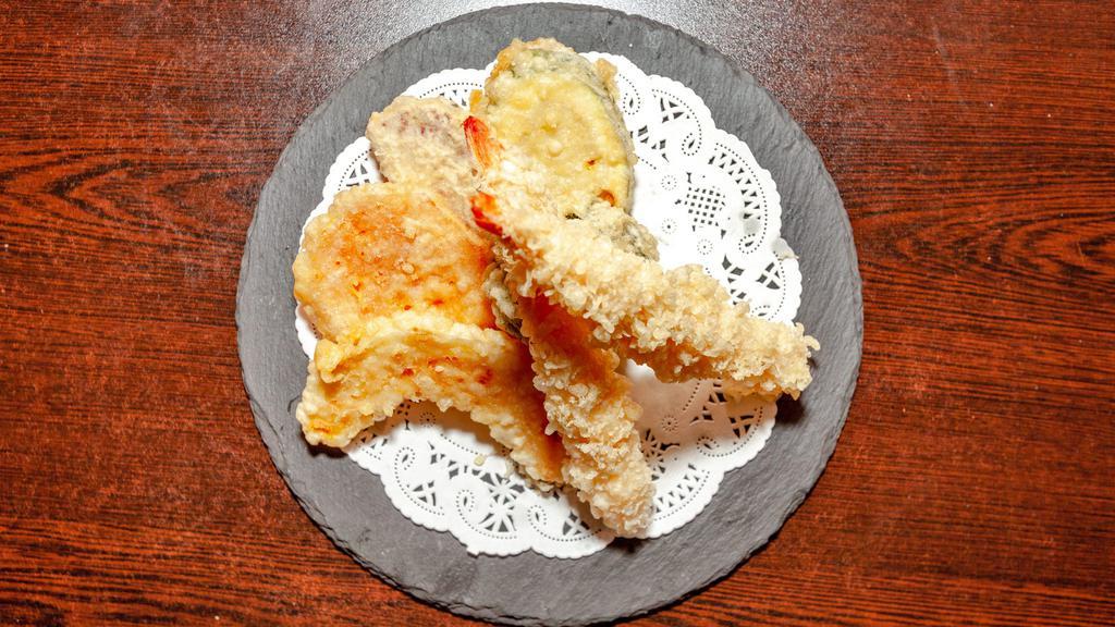 Tempura Appetizer · Fried shrimp and vegetable with tempura sauce.