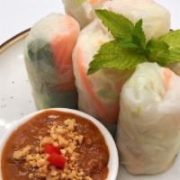 Fresh Soft Summer Rolls · Vermilcelli noodle, tofu and vegetables wrapped in softened rice paper served with peanut sa...