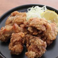 Karaage · Japanese fried chicken. Marinated with soy sauce, garlic and ginger.