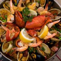 Paella Marinera · All Seafood Paella with 1/2 lobster