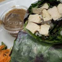 Chicken Roll · Grilled chicken breast, rice noodle and mixed greens. Rolled in rice paper and served with p...