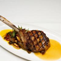 Lombata Di Vitello · Grilled Veal Chop, Sweet Peppers, Roasted Mushrooms