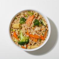 Fried Rice · Authentic fried rice cooked with egg, peas, bean sprout, and carrots, green onions.