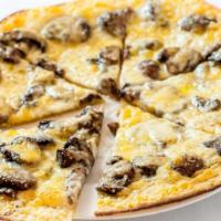 Pizzetta Del Bosco · Roasted wild mushrooms, fontina, and white truffle oil.