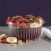 Rio · Blended organic acai, banana and almond milk topped with banana, granola, strawberries, and ...