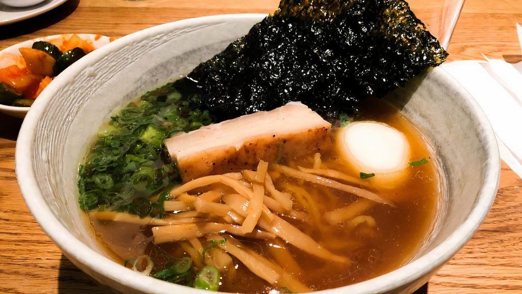 Soy Ramen · Bamboo, Nori and Scallion. Egg and protein not included