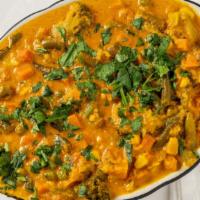 Vegetable Korma · Mixed vegetables marinated in yogurt and cooked in cream and spice.