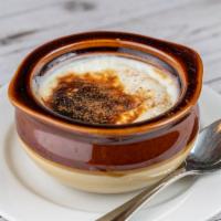 Oven Baked Rice Pudding (Firin Sutlac) · Home made creamy rice pudding, baked in a casserole and served with a pinch of cinnamon.
