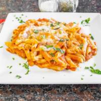 Pasta With Vodka Sauce · Your choice of pasta in creamy vodka red sauce.