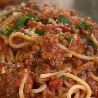 Pasta With Meat Sauce · Your choice of pasta in a classic Bolognese sauce.