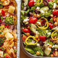 Stir-Fry With Side Salad For 30 · Includes your choice of 2 large stir-fry platters, 1 small stir-fry platter and 1 large sala...