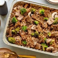 Sesame Garlic Stir-Fry Platter · Your choice of base with roasted steak, mushrooms, broccoli, scallions, toasted sesame seeds...