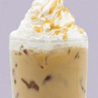 Caramel Iced Latte · Caramel Infused espresso and your choice of milk.
