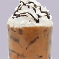 Banana Split Iced Latte · Banana syrup and chocolate syrup finished with whipped cream and chocolate sauce.