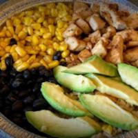 Ray'S Fiesta · Grilled chicken, black beans, brown rice, pico de gallo, and avocado.