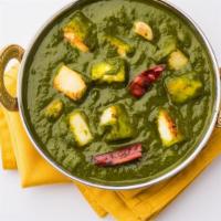 Palak Paneer · Spinach and Indian cheese cooked with Indian spices and served as a curry.