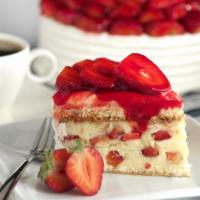 Strawberry Cake · Yummy fresh strawberry cheesecake.